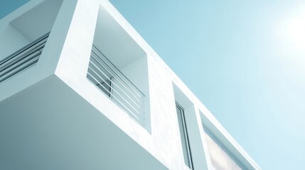 Obraz premium Modern Minimalist Architecture: Clean Lines and Sky