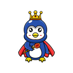 vector illustration design of the king penguin mascot