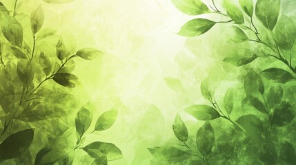 53.A vector background showcasing detailed illustrations of lush green leaves, combined with subtle textures and a soft gradient for an organic and modern feel.