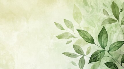 53.A vector background showcasing detailed illustrations of lush green leaves, combined with subtle textures and a soft gradient for an organic and modern feel.