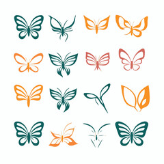 Butterfly Minimalist and Flat Logo Vector illustration