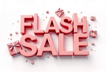 3D text 'Flash Sale' marketing decorative isolated on white background