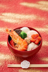 海老ののった豪華なお雑煮