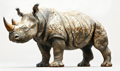 Obraz premium vector logo of a rhinoceros standing on white