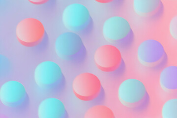3D Abstract Background Creates a Pattern of Pastel Colored Circles Seamlessly