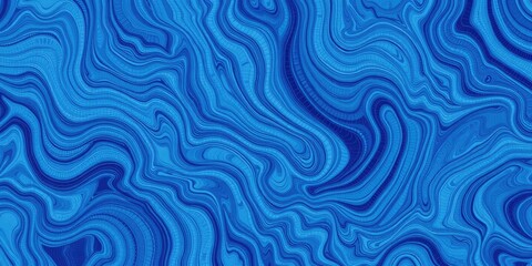 Abstract Blue Swirling Liquid Marble Texture Background Pattern