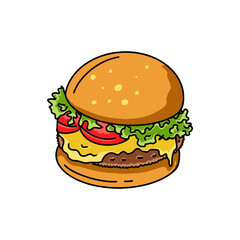 hamburger on white background