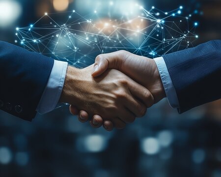 Business customer network with global digital data exchange, showcasing realtime data transmission, digital connections, and customer relationships
