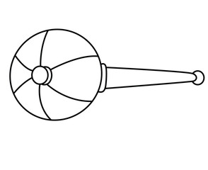 Cute cartoon hand drawn vector mace, gada coloring age.