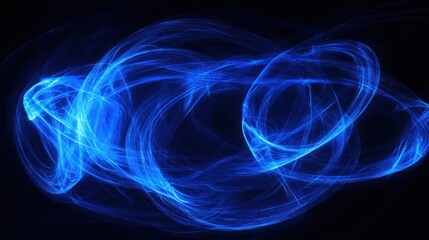 Fototapeta premium Cybernetic-inspired blue light line effects.