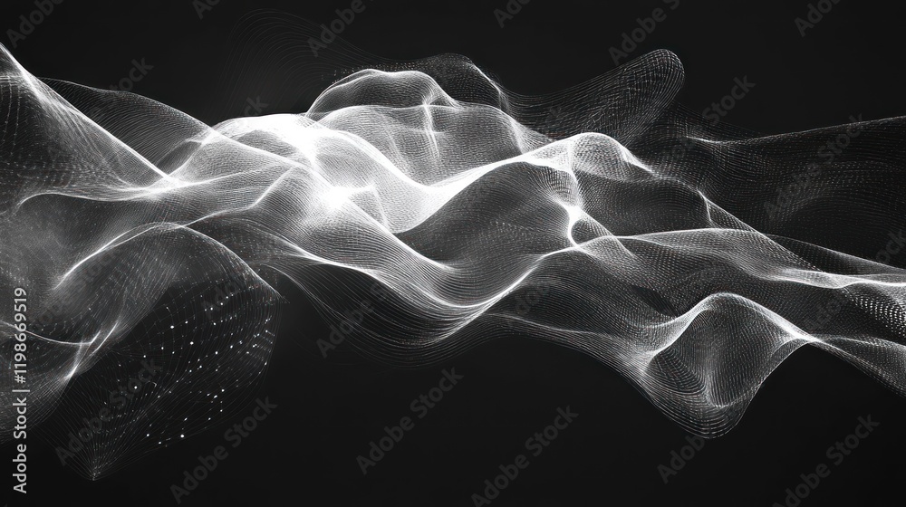 Poster digital lines and nodes in motion.