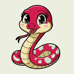 Fototapeta premium Adorable Cartoon Snake Illustration - Cute Vector Design