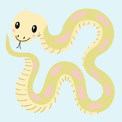 Fototapeta premium Adorable Cartoon Snake Illustration - Cute Vector Design