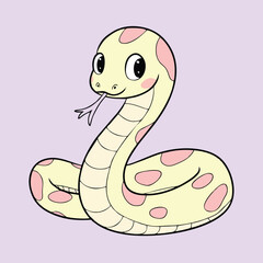 Fototapeta premium Adorable Cartoon Snake Illustration - Cute Vector Design
