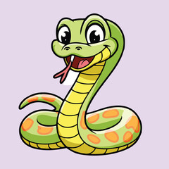 Fototapeta premium Adorable Cartoon Snake Illustration - Cute Vector Design