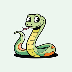Fototapeta premium Adorable Cartoon Snake Illustration - Cute Vector Design