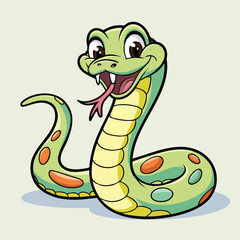 Fototapeta premium Adorable Cartoon Snake Illustration - Cute Vector Design