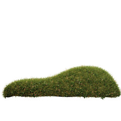 Fototapeta premium Grass-covered hill, mountain with a little flower. 3D Realistic natural mountain of landscape, environment, nature theme concept
