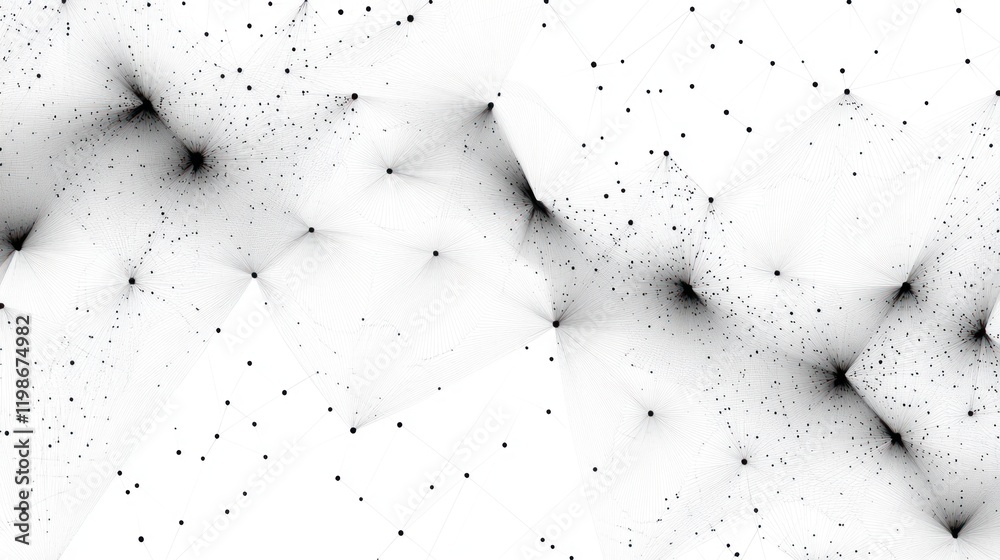 Poster gradient-based dots and triangle network designs.