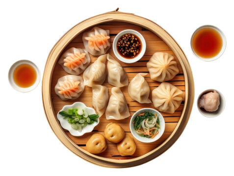 PNG Dim sum dumpling plate food.