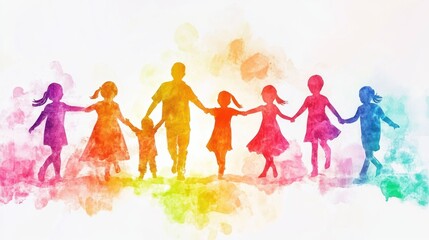 Fototapeta premium Happy family celebrating multicultural diversity, reflecting inclusion and shared joy.