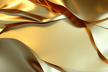 A close-up of flowing golden fabric, showcasing texture and sheen.