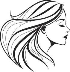 silhouette of a girl in profile. Girls symbol, vector isolated on background.