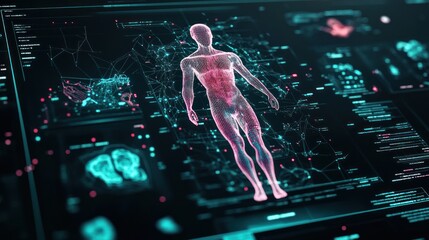 Medical data visualization on a binary digital map.