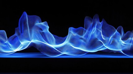 Fototapeta premium Moving blue light lines with an abstract design.