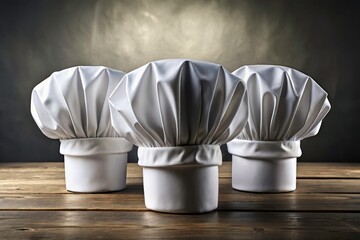 Three White Chef Hats: Culinary Still Life Photography, Rule of Thirds Composition
