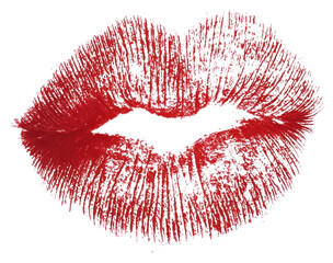 Obraz premium PNG Kiss mark cosmetics lipstick print.