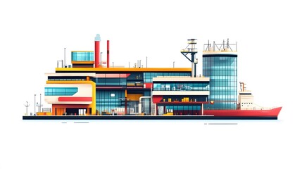 Obraz premium Futuristic Floating City Complex Design Concept