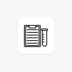 Lab Results line icon , vector, pixel perfect, illustrator file