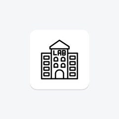 Laboratory Building line icon , vector, pixel perfect, illustrator file