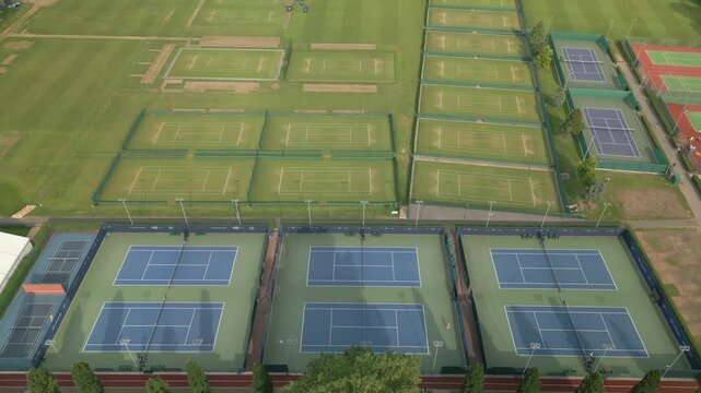 Hard and grass tennis courts at National Tennis Centre in England