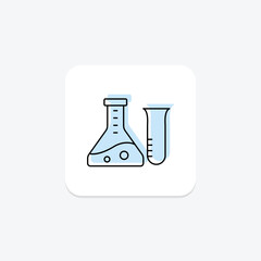 Erlenmeyer Flask color shadow thinline icon , vector, pixel perfect, illustrator file