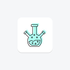 Schlenk Flask color shadow thinline icon , vector, pixel perfect, illustrator file