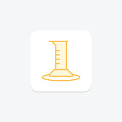 Graduated Cylinder duotone line icon , vector, pixel perfect, illustrator file