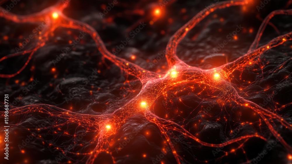 Poster subtle plexus with glowing data nodes.