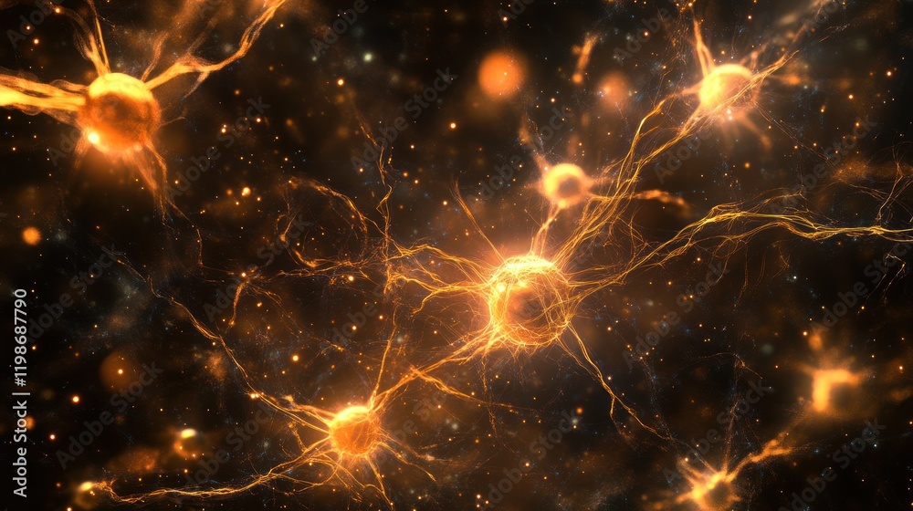 Poster subtle plexus with glowing data nodes.