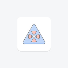 Radiation Hazard lineal color icon , vector, pixel perfect, illustrator file