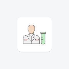 Lab Researcher lineal color icon , vector, pixel perfect, illustrator file