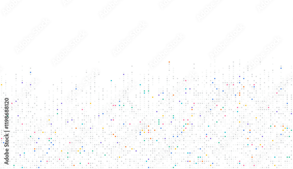 Poster digital technology background. digital data dots gray pattern pixel background