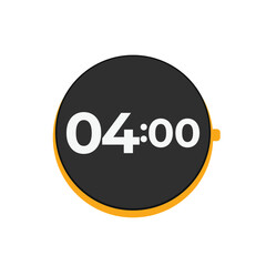 smart watch illustration at 04:00. four o'clock vector.