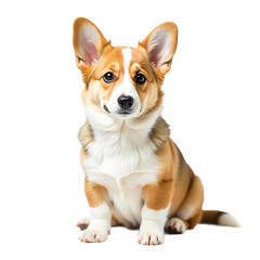 Dog sitting isolated on white background
