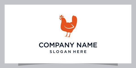 Simple and elegant chicken designs vector logo