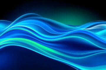 Fototapeta premium Abstract blue waves with smooth curves and gradients, evoking a sense of tranquility.
