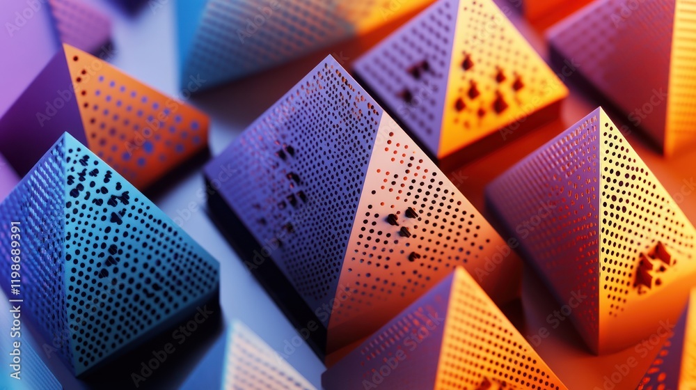 Poster triangular dot mesh for isometric design concepts.