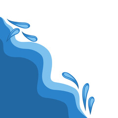 Fototapeta premium Stylized Blue Water Waves Corner
