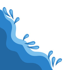 Stylized Blue Water Waves Corner